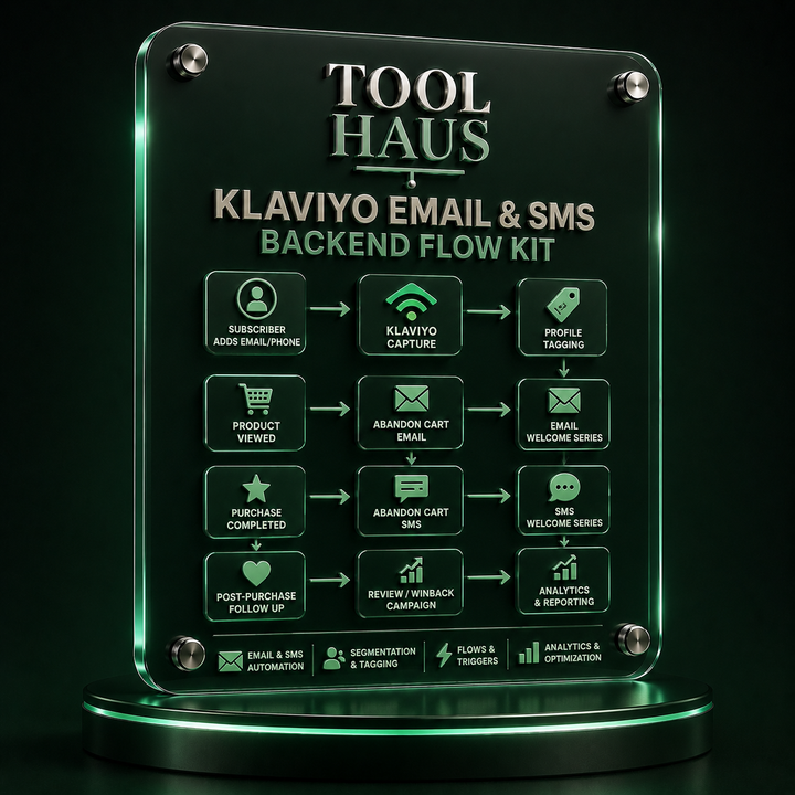 Tool Haus — Klaviyo Email & SMS Backend Flow Kit